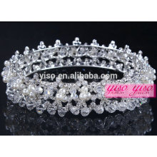 Cristal de pérolas de diamante coroas de tiara de casamento de concurso de beleza